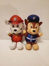 Nickelodeon Paw Patrol CHASE MARSHALL Plush Stuffed Animal Bundle