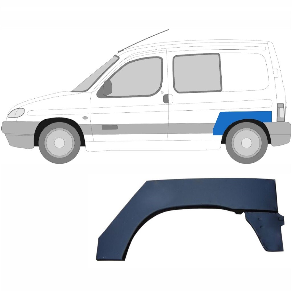 PEUGEOT PARTNER CITROEN BERLINGO 1996-2008 REAR WHEEL ARCH REPAIR PANEL / LEFT