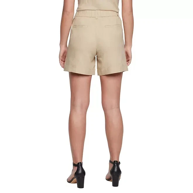 Pantalón corto Express de lino para mujer talla 8 crema Foto 2 de 4