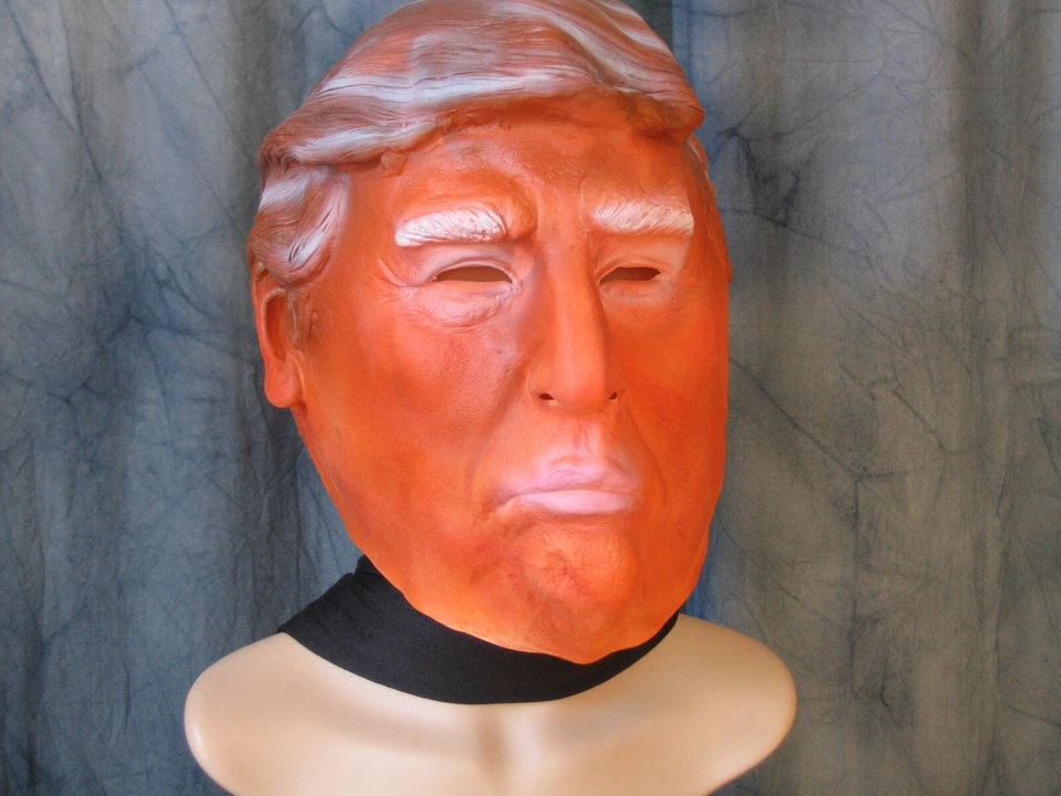 DONALD TRUMP MASKE, CELEBRITY Mr PRESIDENT männliche Latex Promi Maske angry ROT - Bild 4 von 4