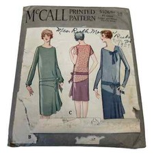 McCall Antique Early 1900's Pattern 5106 Ladies Slip On Dress Size 38 HTF RARE