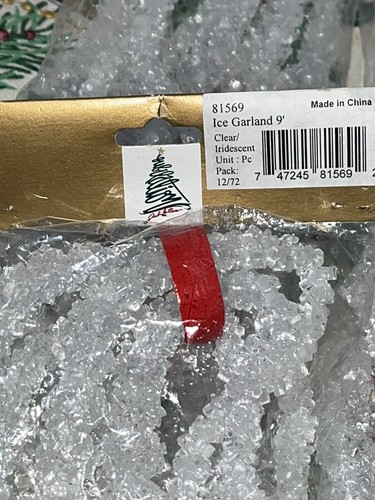 Vintage Lot of 9 Ice Crystal Icicle Christmas Tree Garland 81 Feet Total Unused - Picture 4 of 13