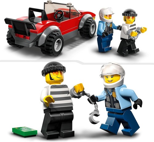 LEGO City Polizei Verfolgungsjagd mit Polizei-Motorrad Set, Rennauto-Spielzeug - Bild 4 von 7