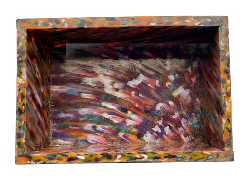 Vintage seltene handgefertigte Kunststoff/Kasein Kunststoffbox auf Milchbasis 7"x5"x4" - Bild 6 von 12