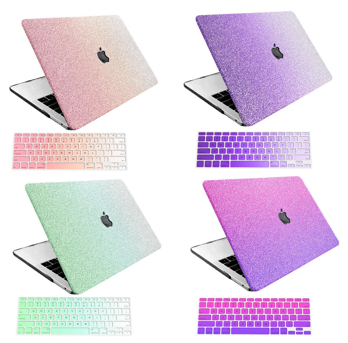 Colorful Sparkly Bling Laptop Hard GlitterCase Key Cover For New Macbook  Air Pro - Main Image