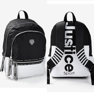 justice black backpack