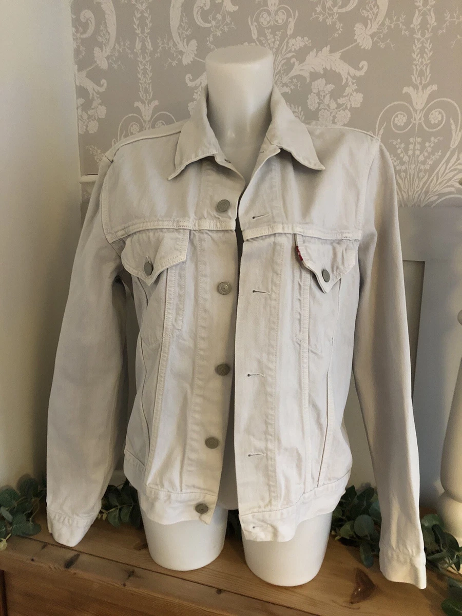 LEVI STRAUSS Large Grey Denim Jacket Jean Slim Fit Trucker 72530