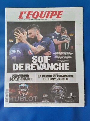 TEAM DE FRANCE Euro 2016 / Zeitung L'Team 5/07/2016