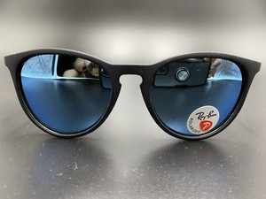 Ray-Ban Erika RB4171 601S/55 Black Frame Blue Mirror Lenses 54-18 Made in  Italy | eBay