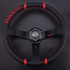 Black 14in 350mm Deep Dish Sport Racing Drifting Aluminum Steering Wheel 6 Bolt Black 14in 350mm Deep Dish Sport Racing Drifting Aluminum Steering Wheel 6 Bolt