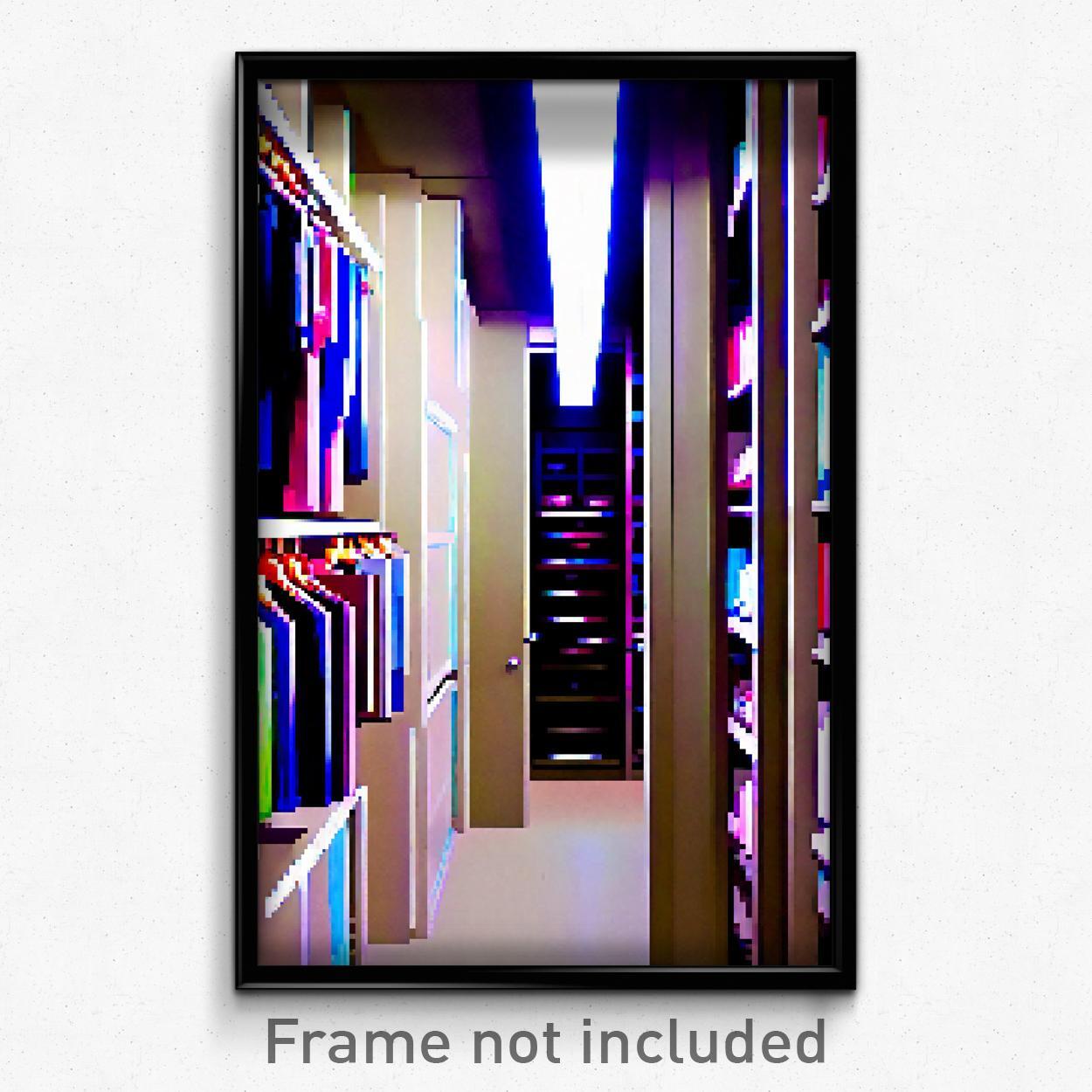 8-Bit Psychedelic Pixel Art Poster - Dense Closet Trippy Gamer Print