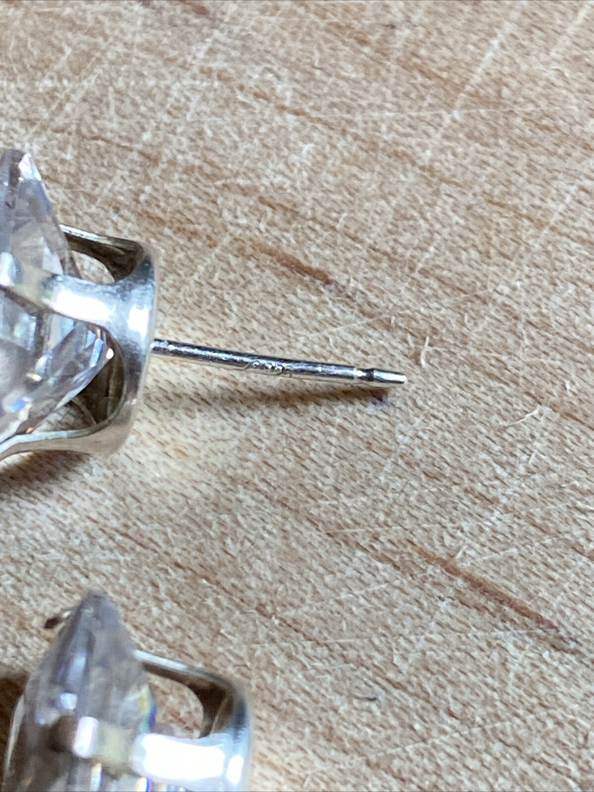 Large Sterling Silver 925 Stud Rhinestone Earrings - image 11