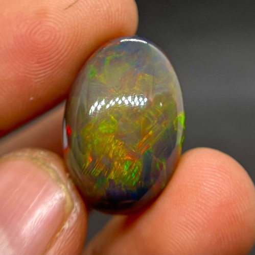 Opale Etiope Blu Nero Naturale Di Prima Qualità, Arcobaleno, Fuoco - Foto 7