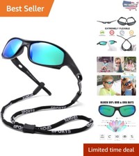 Kids Sunglasses for Boys Girls, Polarized Sports Youth Sunglasses with Strap ...