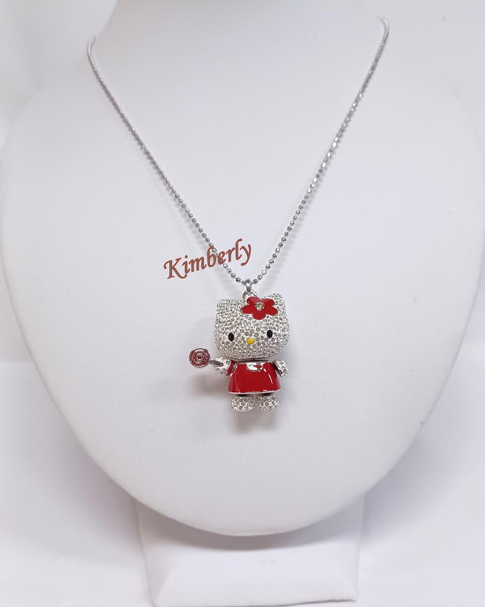 Swarovski Hello Kitty Lollipop Pendant 3D Moving Head/Arms