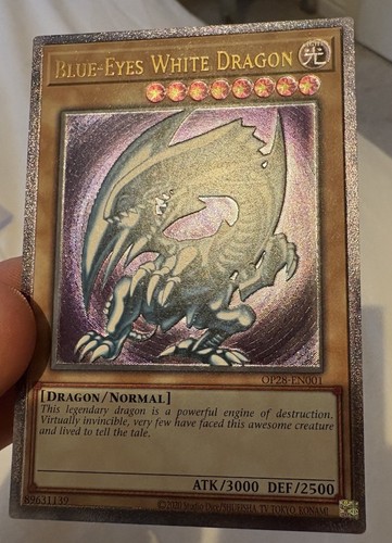 Yugioh OP28-EN001 Dragon Blanc aux Yeux Bleus Ultimate Euro Empreinte NM Teinte Violet