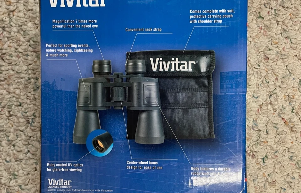 Vivitar Binoculars 7 x 50 Magnification with UV Coated Optics - New In Box - Image 4 of 4