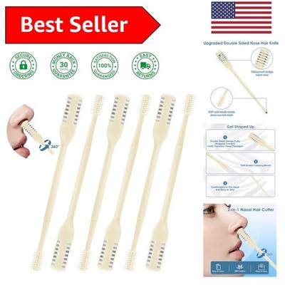 6-Piece Double-Sided Nose Hair Remover - Soft Cleaning Brush Included