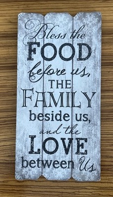 Bless The Food Before Us Rustic Wooden Sign Kitchen Or Dining Room