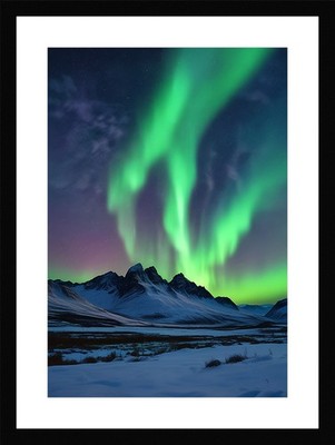 Epische Nordlichter gerahmtes Wandbild Poster Leinwanddruck Bild
