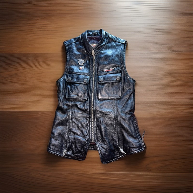 Harley Davison Leather Vest Women's XS Biker Motorcycle Riding ABATE