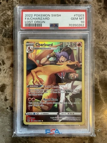 PSA 10: Charizard TG03/TG30 Swsh11: Lost Origin Trainer Gallery Holo
