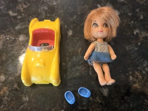 Vintage Mattel Liddle Kiddles Babe Biddle with Car
