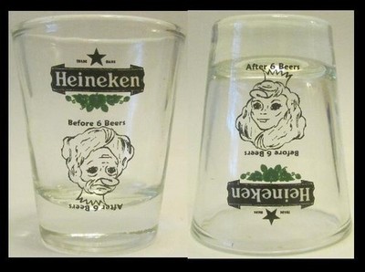 Heineken Before/ After 6 1½oz. Shot Glass
