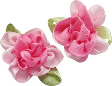 2Tone Satin Ribbon Flowers Bows Appliques DIY Craft Wedding Decoration 40Pcs