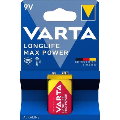 VARTA E-Block Batterie 9V, 6LR61 Alkali-Mangan 580mAh 17,5x48,5x26,5mm LONGLIFE