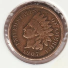 US Rare Old West 1907 Indian Head Penny Coin American Collection Shield Cent USA