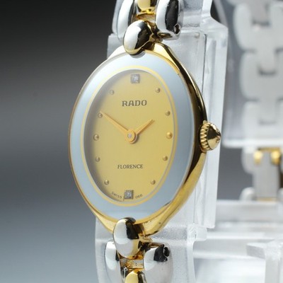 [ Near MINT ] RADO Florence 153.3650.2 Oval 2P Diamond Women Quartz Watch JAPAN