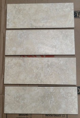 Laufen Cream Ceramic Tile Cuts Lot Of 4