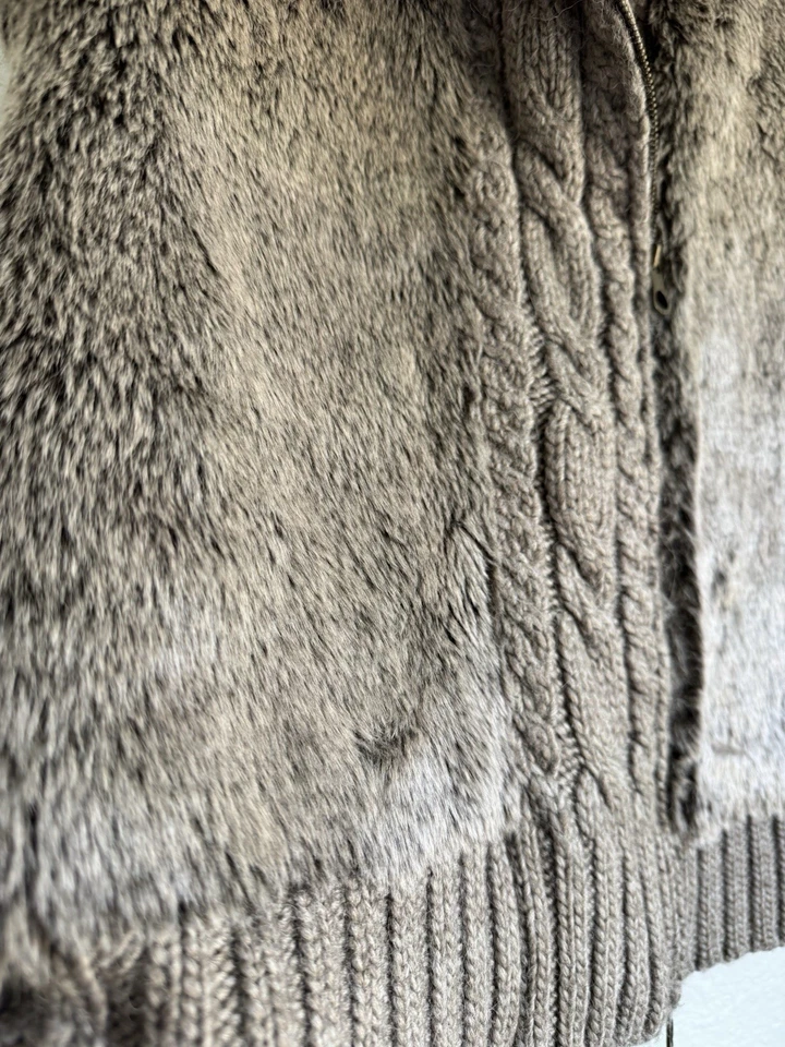 Chaleco Fenn Wright Manson Grueso Tejido Imitación Piel Lana Alpaca Boho Chic Cremallera XL Foto 2 de 4