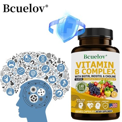 Vitamin-B-Komplex 120 Cholin Inositol Haut Haare Nerven Gesunde Verbessern Immun