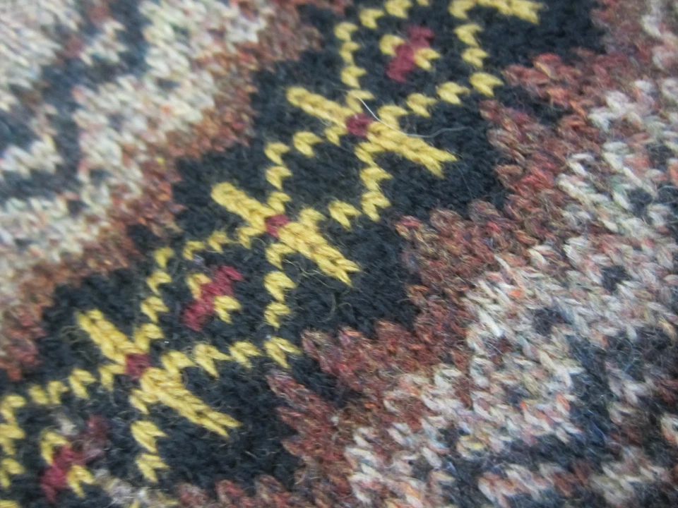 Chaleco Suéter Geoffrey Beene Para Hombres Grande Marrón Negro Lana de Cordero Isla Justa Botón Foto 4 de 4