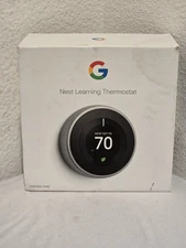 Google Nest Learning Thermostat ( T3051US)  Stainless Steel USED