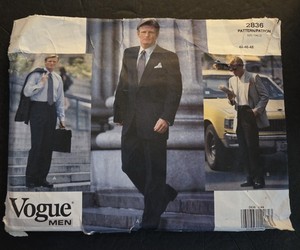 Vogue 2836 Men's Suit Pattern Jacket & Pants CUT TO SIZE 48 Chest Large XL