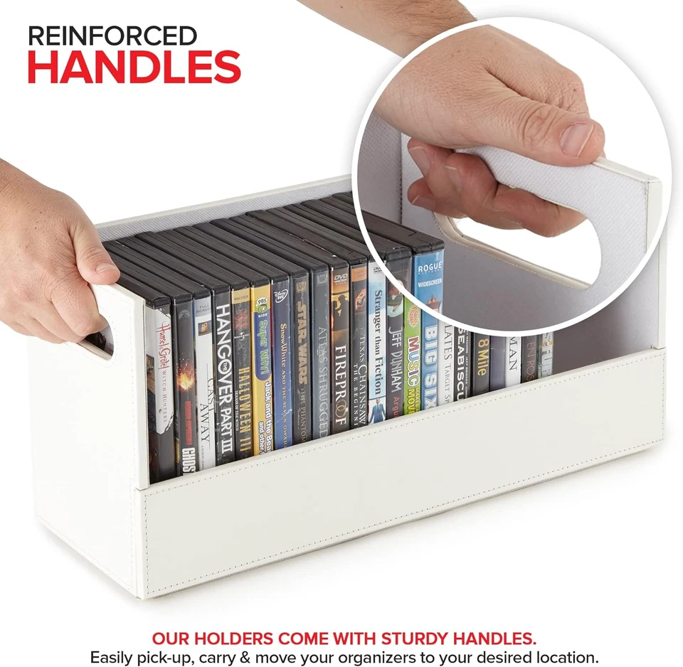 Caja de almacenamiento de DVD, organizador de estante de películas para Blu-Ray, estuches de video, CD, cinta VHS  Foto 4 de 4