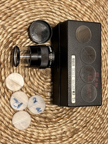 Fowler 7X Magnifier Measuring Eyelupe With Reticle And Case