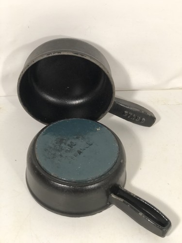 Staub Cast Iron Mini 10 Cheese Fondue Pot Single Matte Black 4.5” Made In France - Picture 9 of 12
