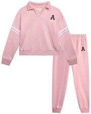 Girls Sweatsuit Set - 2 Piece Fleece Pullover Collared Top Sweatshirt and Gir...