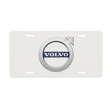 Volvo 12 x 6 inch Car Ivory White Aluminum Front License Plate Cover