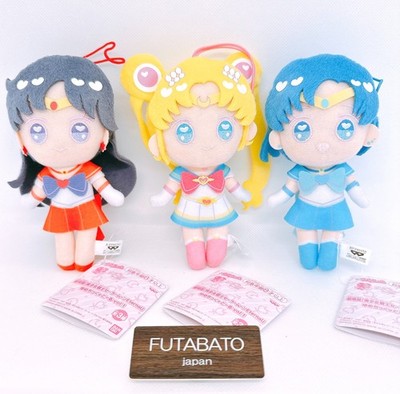 Set of 3 Sailor Moon Eternal Mercury Mars Plush Yume Chick Doll vol.1 From Japan