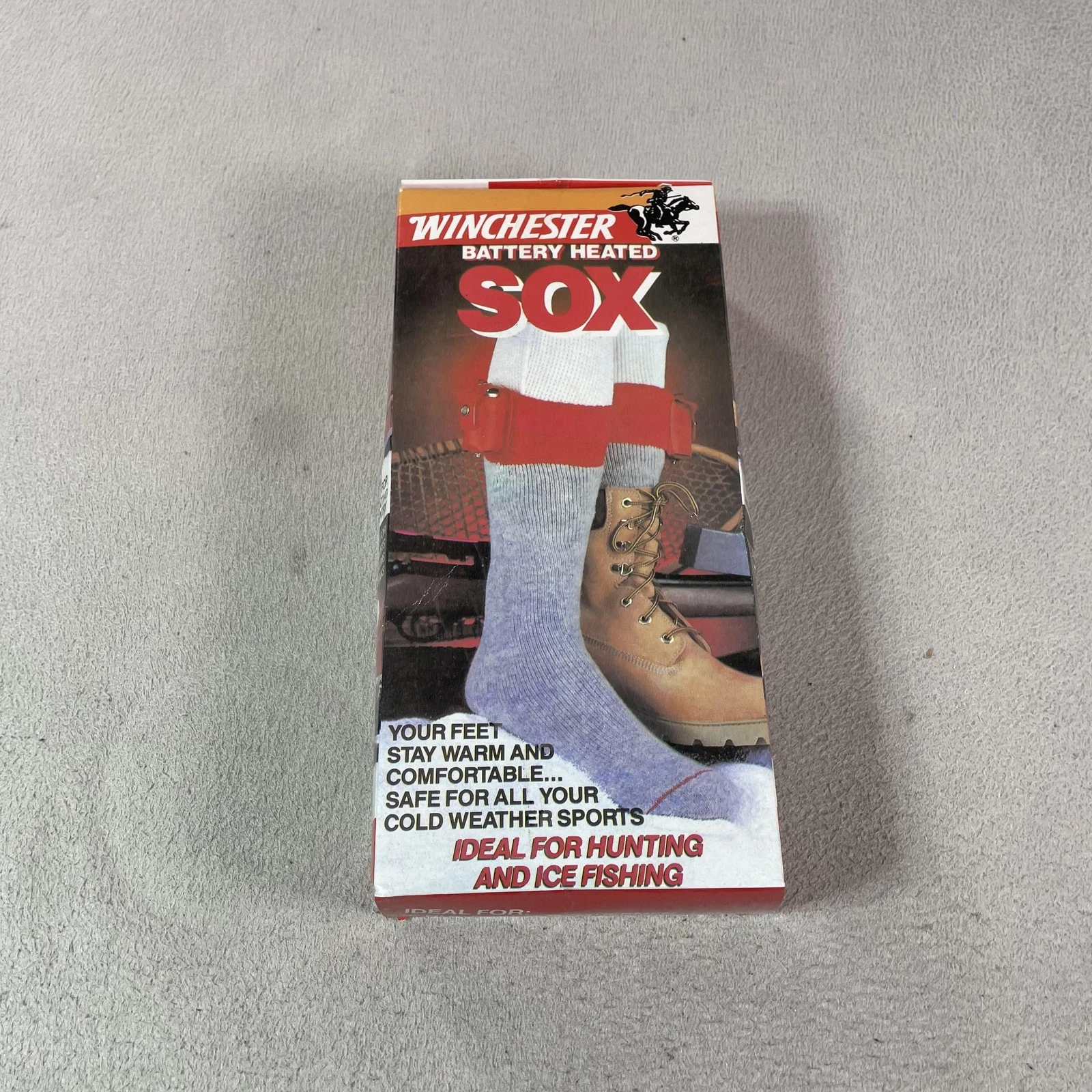 Vintage Winchester Mens Gray Battery Heated Thermal Hunting Socks One Size
