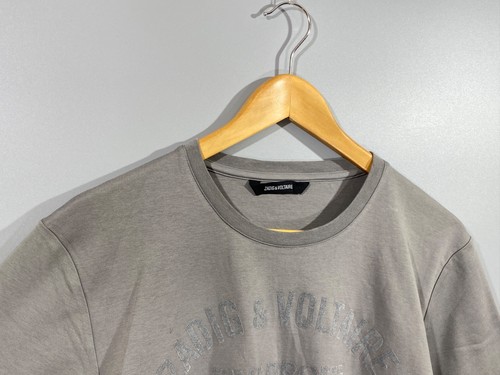 ZADIG & VOLTAIRE Herren T-Shirt grau Samt Print "TOMMY CL BLASON FLOCK" Baumwolle M - Bild 9 von 14