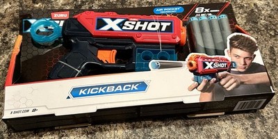 ZURU X-Shot Kickback Dart Gun with 8 Foam Darts 2022 for Ages 8-11 Years