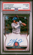 2023 BOWMAN CHROME PROSPECT AUTOS #CPAMM MATT MERVIS PSA 9 AUTO