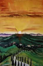 QUADRO DIPINTO OLIO  PAESAGGIO  OIL ON  FIRMATO WALTER GERACI 