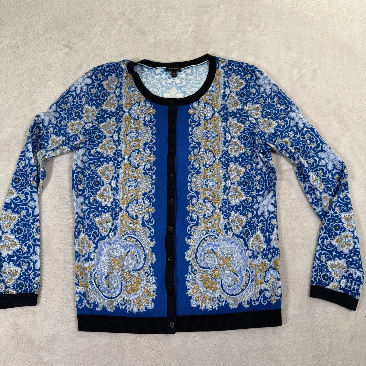 Paisley Cardigan Blue Sweaters for Women for sale | eBay